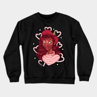 Black Girl Strawberry Cake Dreadlocks Crewneck Sweatshirt